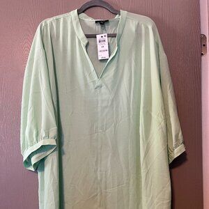 Alfani V-Neck Flowy Blouse – Mint Green – Size 4X – NWT